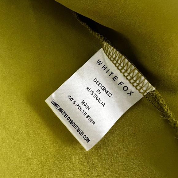 NWT White Fox Sweet Seduction Lime Green Long Sleeve Tie Front Blouse M - Picture 7 of 13